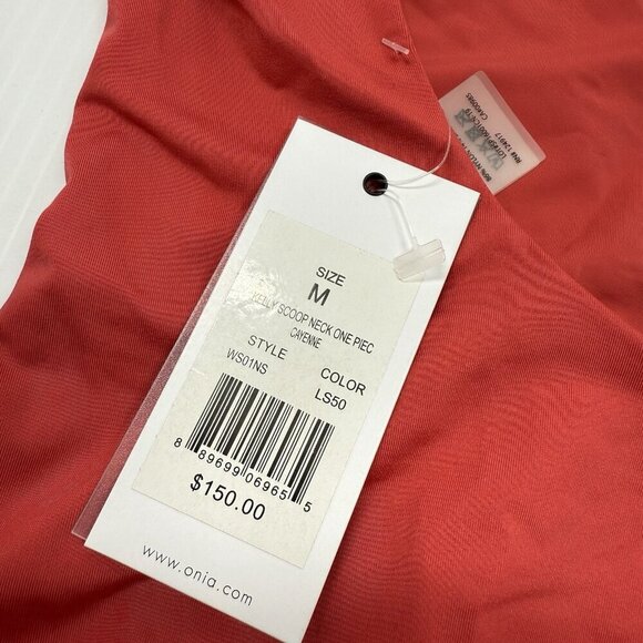 Onia Kelly Scoop Neck One Piece Swimsuit in Cayenne Size Medium NWT - Picture 8 of 9